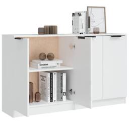 Berkfield Home Sideboards 2 pcs White 60x30x70 cm Engineered Wood - Size: 60 x 30 x 70 cm - thumbnail 5