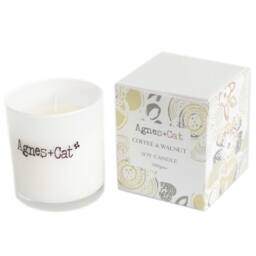 Serenityy Agnes + Cat Votive Candle - Coffee & Walnut in White - Size: 200g - thumbnail 1