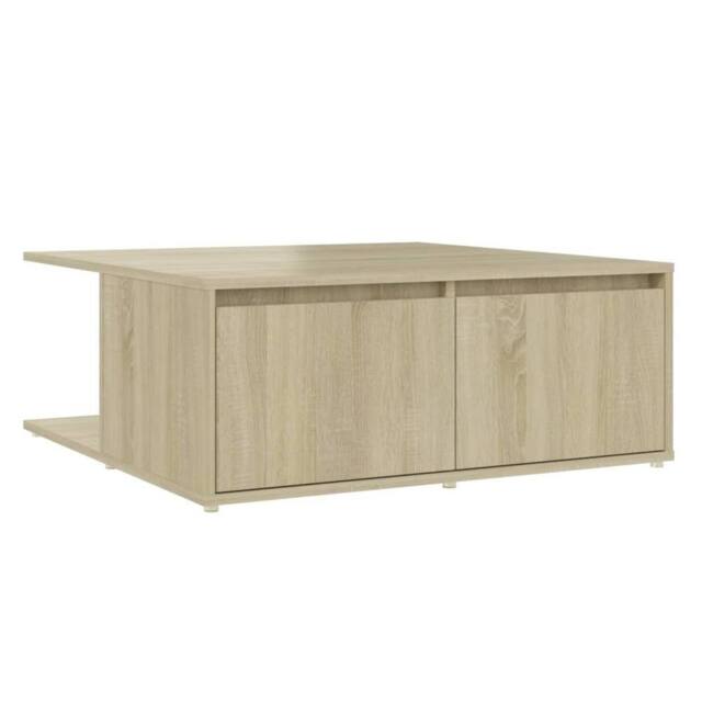 Berkfield Home Coffee Table Sonoma Oak 80x80x31 cm Engineered Wood in Light Tan - Size: 80 x 80 x 31 cm - image 1