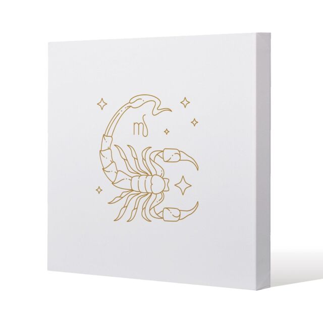 Benjamin Tate Design Zodiac scorpio horoscope in gold & white (canvas) / 77 x 77 x 4cm in Natural - Size: 77 x 77 x 4 cm - image 1