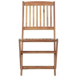 Berkfield Home Folding Outdoor Chairs 8 pcs Solid Acacia Wood in Brown - thumbnail 3