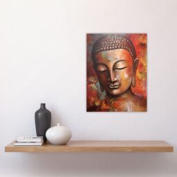 Artery8 The Autumn Buddha Meditate Buddhist Statue Acrylic Painting Relaxation Spa Treatment Room Art Unframed Wall Art Print Poster Home Decor - thumbnail 4