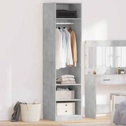 Berkfield Home Wardrobe Concrete Grey 50x50x200 cm Engineered Wood - Size: 50 x 50 x 200 cm - thumbnail 2