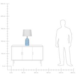 Wyld and Coco Blue Ceramic Table Lamp with White Fabric Shade 66 cm - thumbnail 9