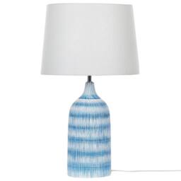 Wyld and Coco Blue Ceramic Table Lamp with White Fabric Shade 66 cm - thumbnail 4