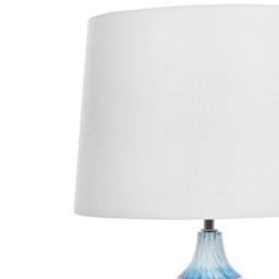 Wyld and Coco Blue Ceramic Table Lamp with White Fabric Shade 66 cm - thumbnail 6