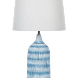 Wyld and Coco Blue Ceramic Table Lamp with White Fabric Shade 66 cm - thumbnail 2