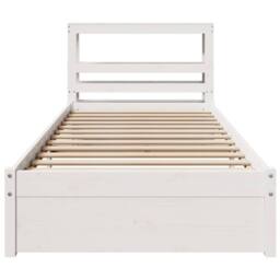 Berkfield Home Beautiful Bed Frame with Headboard without Mattress White 90x200 cm - thumbnail 4