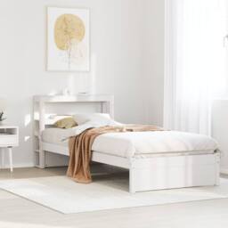 Berkfield Home Beautiful Bed Frame with Headboard without Mattress White 90x200 cm - thumbnail 2