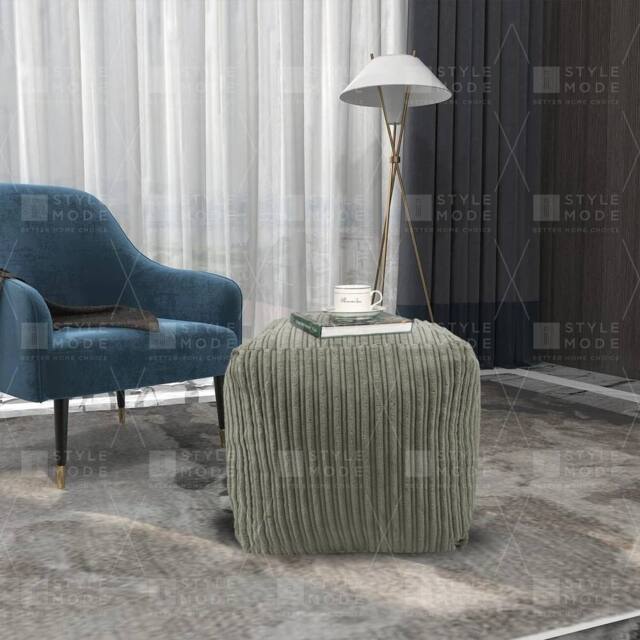 EONLION Mink Beanbag Ottoman Footstools in Pale Green - Size: 100 cm - image 1