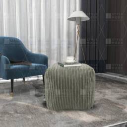 EONLION Mink Beanbag Ottoman Footstools in Pale Green - Size: 100 cm