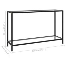 Berkfield Home Console Table Transparent 120x35x75 cm Tempered Glass in Clear - Size: 120 x 35 x 75 cm - thumbnail 6