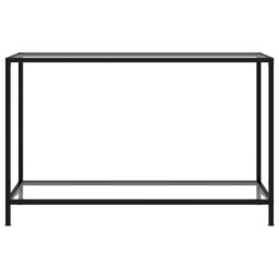 Berkfield Home Console Table Transparent 120x35x75 cm Tempered Glass in Clear - Size: 120 x 35 x 75 cm - thumbnail 2