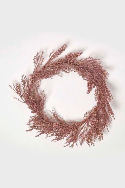 Homescapes Glitter Rose Gold Christmas Wreath - image 1