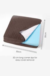 Homescapes Quilted Polyester Armchair Booster Cushion Cover in Chocolate - Size: 50 cm x 50 cm - thumbnail 3