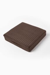 Homescapes Quilted Polyester Armchair Booster Cushion Cover in Chocolate - Size: 50 cm x 50 cm - thumbnail 4