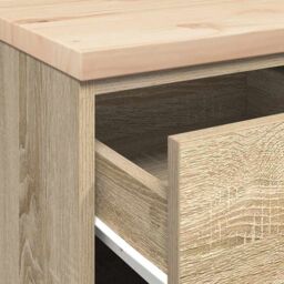 Berkfield Home Garage Storage Cabinet Sonoma Oak 40x51x85 cm Solid Wood Pine in Brown - Size: 40 x 51 x 85 cm - thumbnail 9