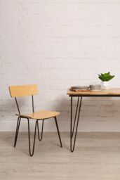 Orsina District Chair, Contemporary Wood Back Chair, Space- Saving Wooden Chair, Comfortable Living Room Chair in Yellow - thumbnail 5