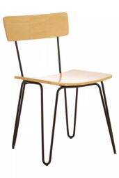 Orsina District Chair, Contemporary Wood Back Chair, Space- Saving Wooden Chair, Comfortable Living Room Chair in Yellow - thumbnail 2