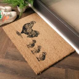 Artsy Mats Chickens & Chicks Doormat (60 x 40cm) in Brown - Size: 40 cm x 60 cm - thumbnail 4