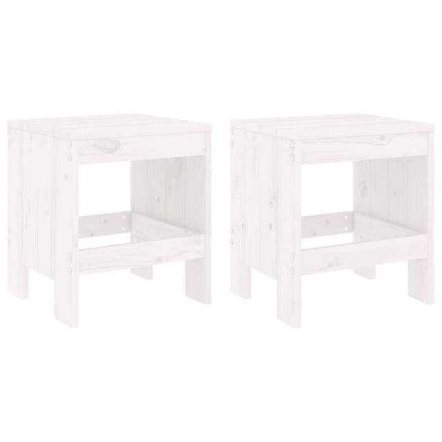 Berkfield Home Beautiful 3 Piece Garden Bistro Set White Solid Wood Pine - image 1