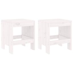 Berkfield Home Beautiful 3 Piece Garden Bistro Set White Solid Wood Pine - thumbnail 1