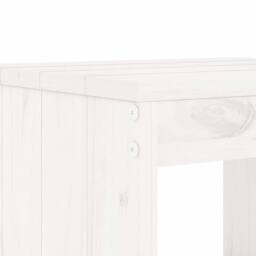 Berkfield Home Beautiful 3 Piece Garden Bistro Set White Solid Wood Pine - thumbnail 5