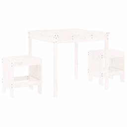 Berkfield Home Beautiful 3 Piece Garden Bistro Set White Solid Wood Pine - thumbnail 3