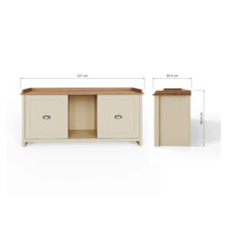GFW Lancaster 2 Door Shoe Bench in Cream - thumbnail 7