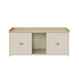 GFW Lancaster 2 Door Shoe Bench in Cream - thumbnail 4