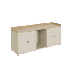 GFW Lancaster 2 Door Shoe Bench in Cream - thumbnail 2