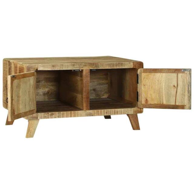 Berkfield Home Gorgeous Coffee Table 80x54x45 cm Solid Wood Rough Mango in Brown - Size: 80 x 54 x 45 cm - image 1