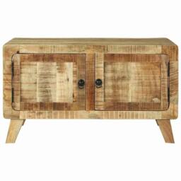 Berkfield Home Gorgeous Coffee Table 80x54x45 cm Solid Wood Rough Mango in Brown - Size: 80 x 54 x 45 cm - thumbnail 4