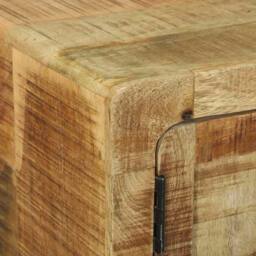 Berkfield Home Gorgeous Coffee Table 80x54x45 cm Solid Wood Rough Mango in Brown - Size: 80 x 54 x 45 cm - thumbnail 9