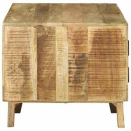 Berkfield Home Gorgeous Coffee Table 80x54x45 cm Solid Wood Rough Mango in Brown - Size: 80 x 54 x 45 cm - thumbnail 5