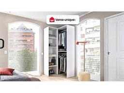 Vente-unique Corner Wardrobe - L79 Cm - White - FERDINAND - thumbnail 4