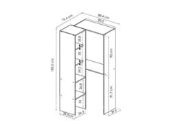 Vente-unique Corner Wardrobe - L79 Cm - White - FERDINAND - thumbnail 6