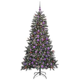 Berkfield Home Artificial Christmas Tree with 300 LEDs Green 99 x 99 x 180 cm - thumbnail 3