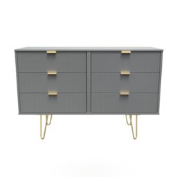 Ready Assembled 2 U Bexley 6 Drawer Chest (Ready Assembled) in Dark Grey - Size: Large