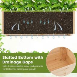 KORVIXA Wooden Elevated Planter Box 115cm Raised Garden Bed in Natural - Size: 1.25kg - thumbnail 4