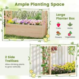 KORVIXA Wooden Elevated Planter Box 115cm Raised Garden Bed in Natural - Size: 1.25kg - thumbnail 5