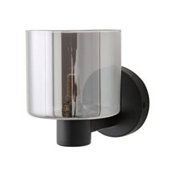 ValueLights Demi Pair of Smoked Glass Cup Wall Lights in Black - thumbnail 7