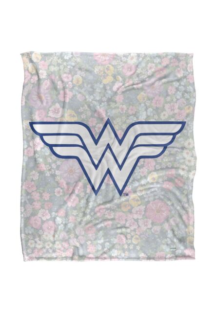Wonder Woman Floral Logo Silky Touch Super Soft Throw Blanket 152 X 127 cm in White - image 1