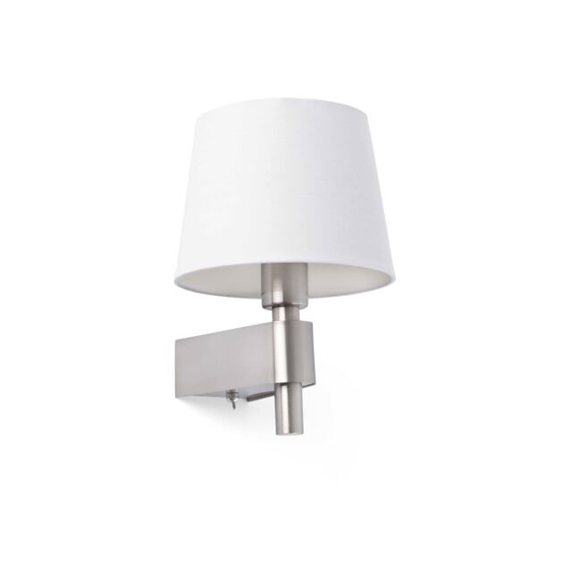 Netlighting Room 1 Light Indoor Wall Lamp White Satin Nickel E27 - image 1