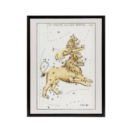 "Artery8 Vintage Leo Constellation Illustration Hall Framed Canvas Wall Art in White - Size: W12"" x H16""" - thumbnail 1