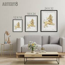"Artery8 Vintage Leo Constellation Illustration Hall Framed Canvas Wall Art in White - Size: W12"" x H16""" - thumbnail 4