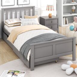 AKA 3ft Single Wooden Solid White Pine Storage Bed with Drawers Bed in Grey - thumbnail 2