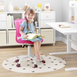 Costway School Desk Chair Ergonomic Study Chair Rolling Swivel Task Chair with Adjustable Height Rose in Pink - thumbnail 4
