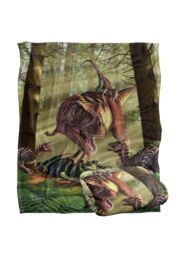 JQ Licensing Jlo T-Rex & Raptor Dinosaur Fight Silky Touch Super Soft Throw Blanket 152 X 127 cm in White - thumbnail 2
