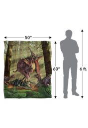 JQ Licensing Jlo T-Rex & Raptor Dinosaur Fight Silky Touch Super Soft Throw Blanket 152 X 127 cm in White - thumbnail 5